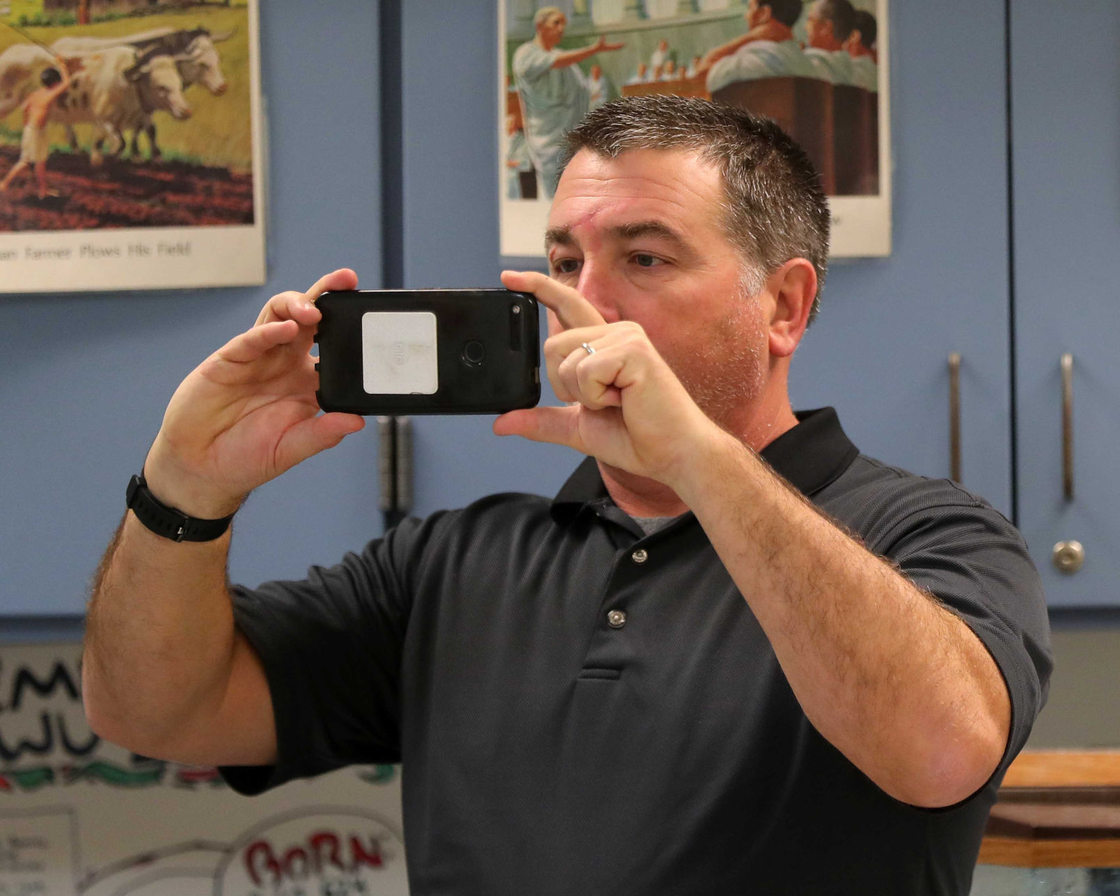 Meteorologist Joe Martucci at Middle Township Middle School